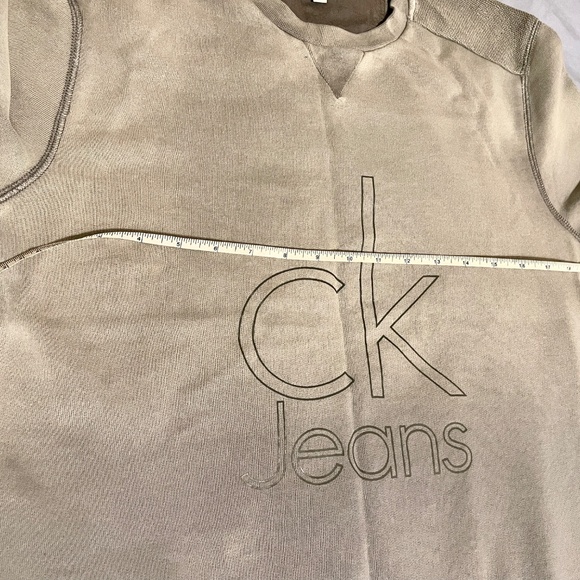 Calvin Klein LIGHT INDIGO WASH LOGO SWEATSHIRT Size S - Picture 4 of 16